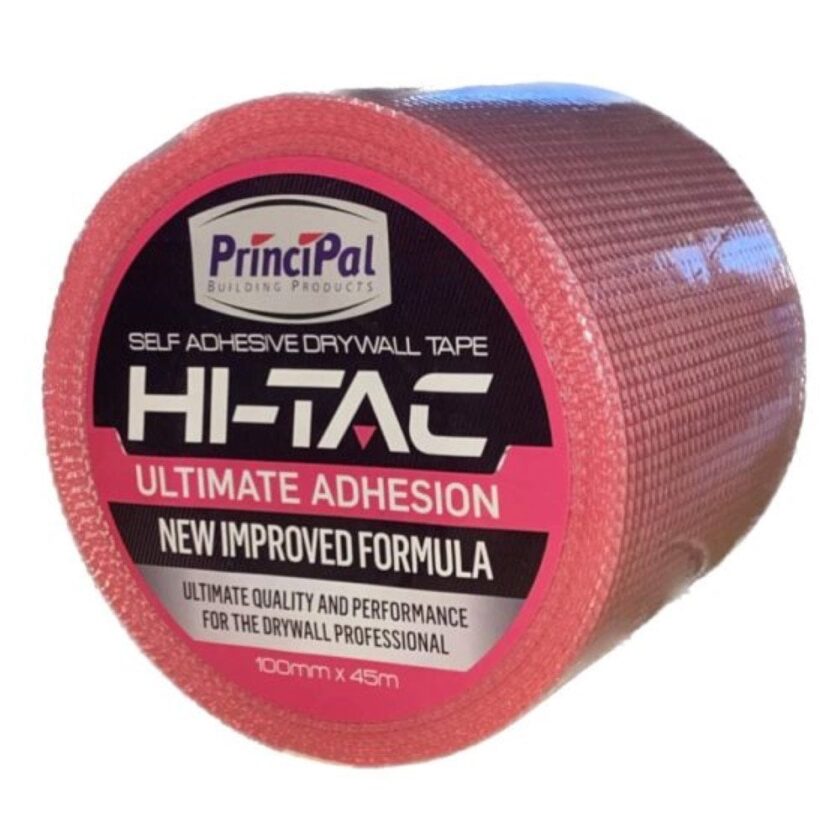 HI-TAC Pink Scrim 100mm x 45m Fibreglass Tape Drywall Plasterboard Tape Adhesive